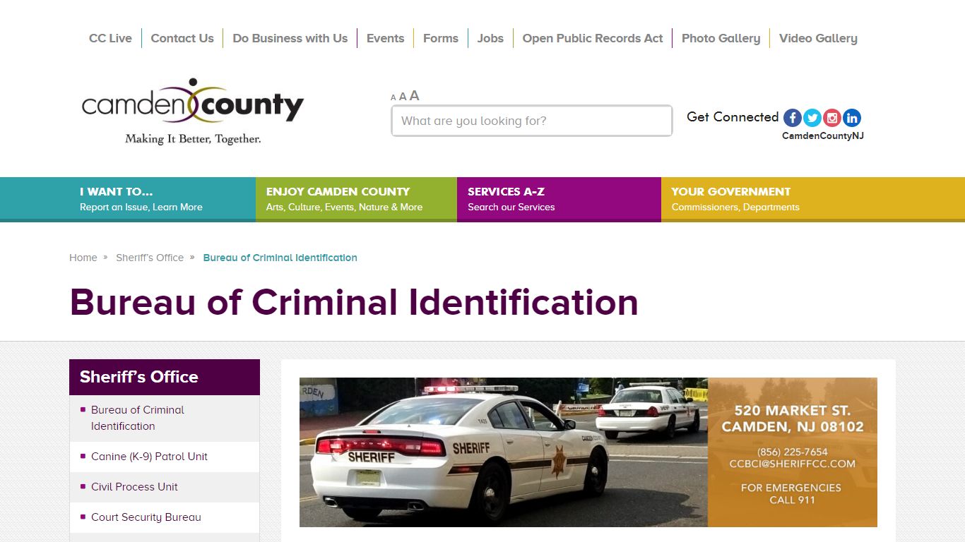 Bureau of Criminal Identification | Camden County, NJ